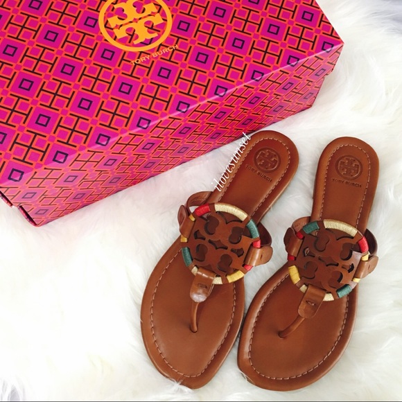 {Tory Burch} Vintage Vachetta Embroidered Miller - Picture 2 of 7
